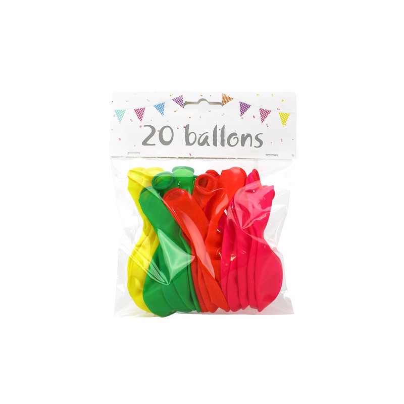 Ballons FLUO assortis 25 cm