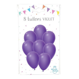 8 Ballons violet nacré 30cm